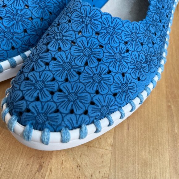 SIZE 6 36 Patrizia Spring Step Grazana Ballerina Slip-On Blue Laser Cut  Shoes - Picture 2 of 10